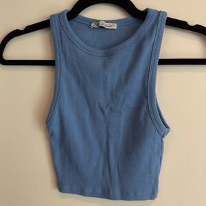Blue Zara halter crop top